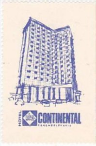 CZECHOSLOVAKIA HOTEL CONTINENTAL VINTAGE LUGGAGE LABEL