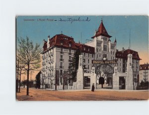 Postcard L Hotel Royal Lausanne Switzerland USA