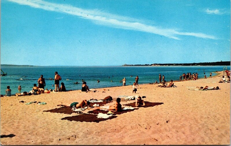 Massachusetts Beach Day Scenic Coastline Oceanfront Chrome Postcard 