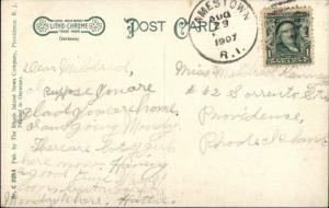 Jamestown RI Town Hall Fire Station c1910 Postcard