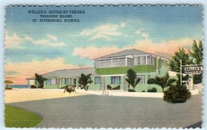 ST. PETERSBURG, FL ~ Treasure Island WELLER'S HOUSE by the SEA Roadside Postcard