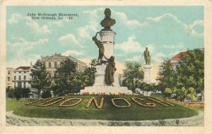 1920s McDonogh Monument New Orleans Louisiana postcard 1560