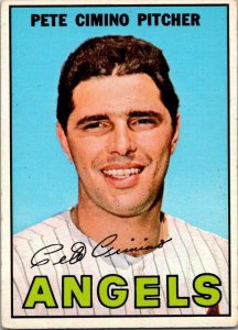 1968 Topps Baseball Card Pete Cimino California Angels sk3521