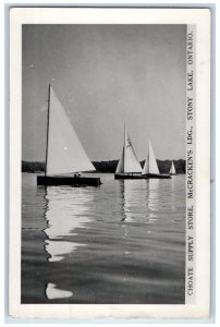 c1920's Sailboats Choate Store Stony Lake Ontario Canada RPPC Photo Postcard 