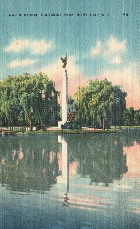 Vintage Postcard 1946 View of War Memorial Edgemont Park Montclair New Jersey NJ