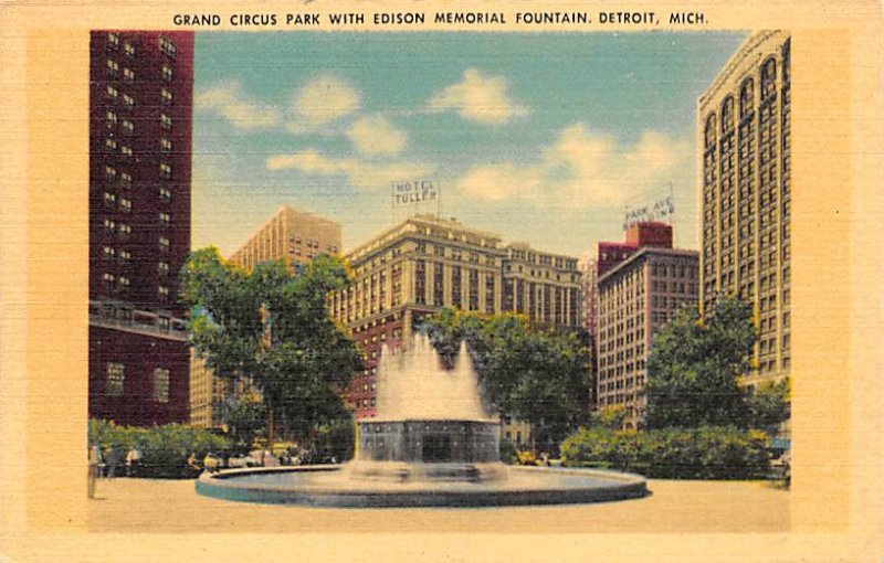 Grand Circus Park With Edison Memorial Fountain Detroit MI 