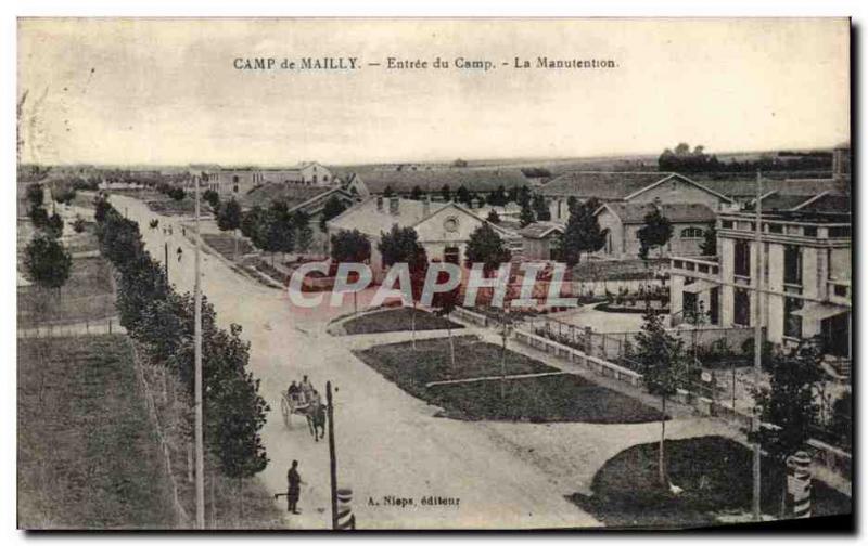 Old Postcard Camp de Mailly Camp Input Handling The Army