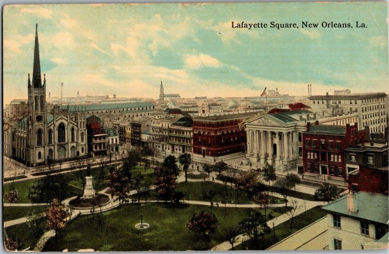 View Overlooking Lafayette Square, New Orleans LA c1912 Vintage Postcard U37