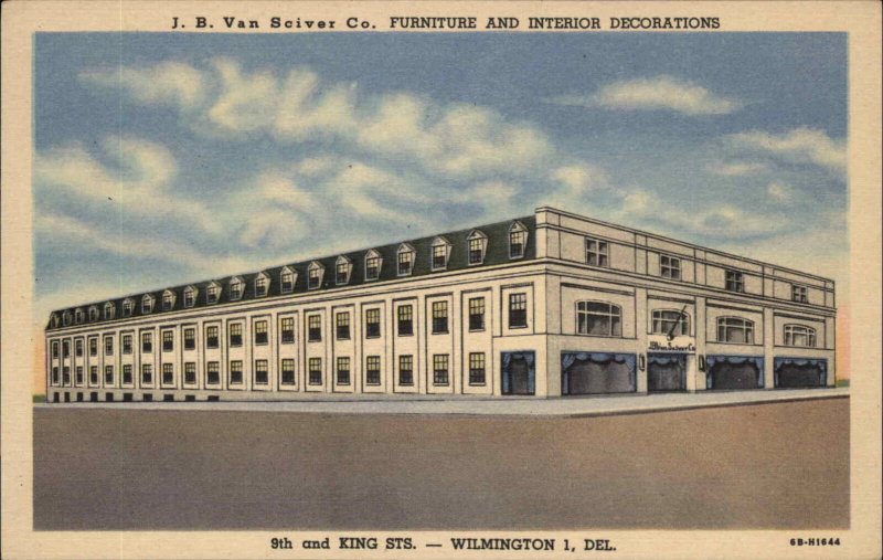 Wilmington Delaware DE J.B. Van Sciver Co Department Store Linen Postcard