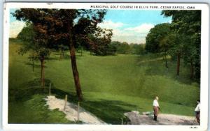 CEDAR RAPIDS, Iowa  IA    MUNICIPAL GOLF COURSE in Ellis Park  c1920s   Postcard