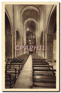 Old Postcard Organ Saint Guilhem le Desert Herault Interior of the abbey & # ...