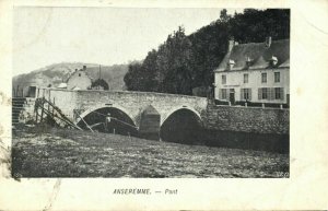 belgium, ANSERÉMME, Pont Brug Bridge, Cafe Restaurant (1900s) Postcard