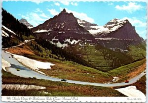 Postcard - Mt. Oberlin Cirque & Birdwoman Falls, Glacier National Park - Montana