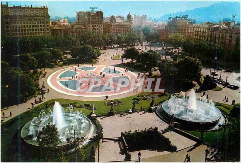 Postcard Modern Barcelona Catalonia Square