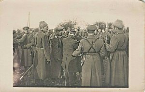 WWI France Soldiers Carte Postale #15 Soldiers Mill Around Real Photo Postcard