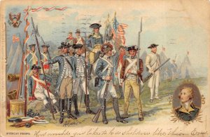 AMERICAN TROOPS MILITARY COLONIAL PATRIOTIC POSTCARD 1907 