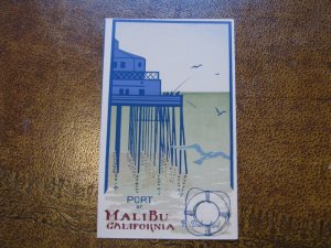 Along The Malibu CA Serigraph Hand-Made Postcard Sheehan 