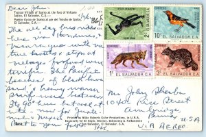 Izalco El Salvador Postcard Typical Village of Izalco at Foot of Volcano 1964