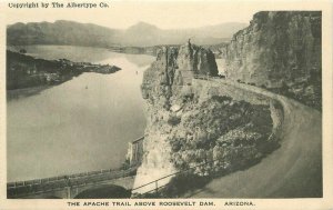 Aerial Apache Trail Albertype Roosevelt Dam Arizona Postcard 21-552