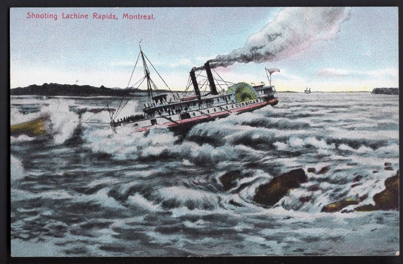 Quebec MONTREAL Steamer Boat (Corsican) Shooting LACHINE RAPIDS - Divided Back