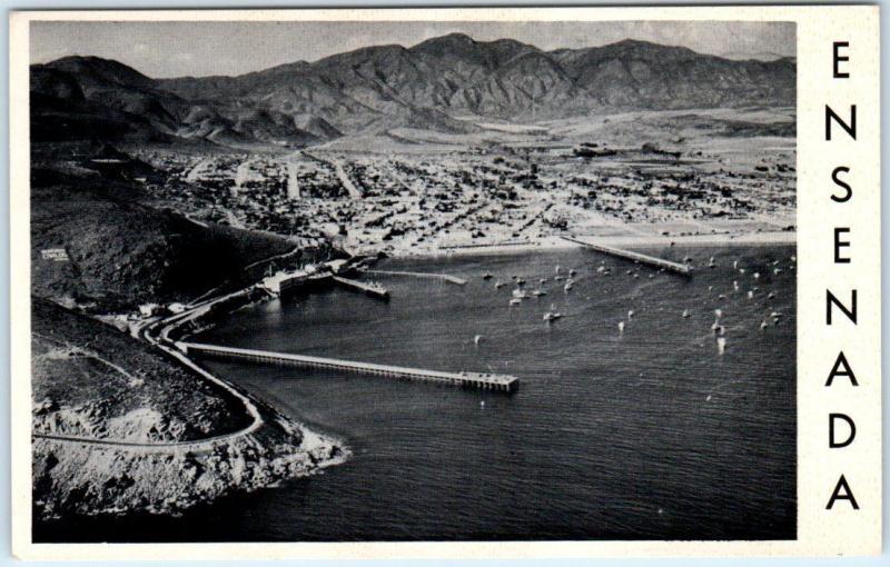 ENSENADA, MEXICO   Aerial View  PIERS & HARBOR  Postcard