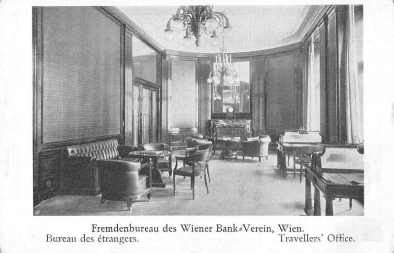 Wien  Austria Wiener Bank Verein Travellers Office Antique Postcard J80741