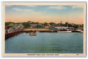 c1940 Nantucket Yacht Club Exterior Canoe Boat Nantucket Massachusetts Postcard