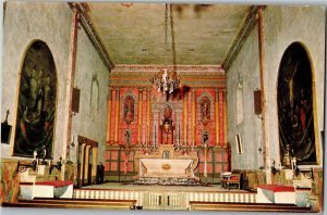 Interior, Altar Santa Barbara Mission CA Vintage Postcard C23