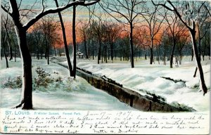 Postcard MO St. Louis Raphael Tuck - A Winter Sunset - No. 2220 1907 A10