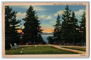 1950 View at Bancroft School Rockland Maine ME Port Clyde ME Postcard 