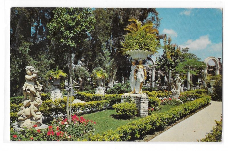 Clearwater FL Kapok Tree Inn Three Graces Statue East Garden Vintage Postcard