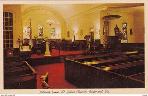 RICHMOND, Virginia, 1940-60s; Interior View, St. John's Episcopal Church