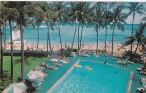 Hawaii Waikiki Beach Outrigger Hotel Swimming Pool 1974