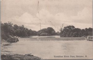 Postcard Vermilion River Dam Streator IL