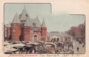 AMSTERDAM NETHERLANDS~NIEUWMARKT~1901 S BAKKER PHOTO POSTCARD