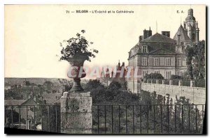 Old Postcard Blois Eveche and the Cathedral