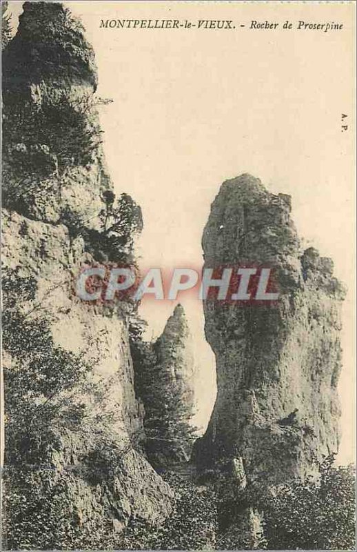 Old Postcard Montpellier Old Rock Proserpine