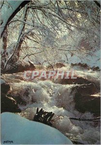 Modern Postcard The Pyrenees in the Snow Dawn on Torrent