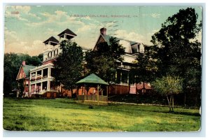 1910 Virginia College Building Pavilion Scene View Roanoke VA Antique Postcard 