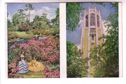 Women, Bok Tower, Cypress Gardens Florida, Used 1958