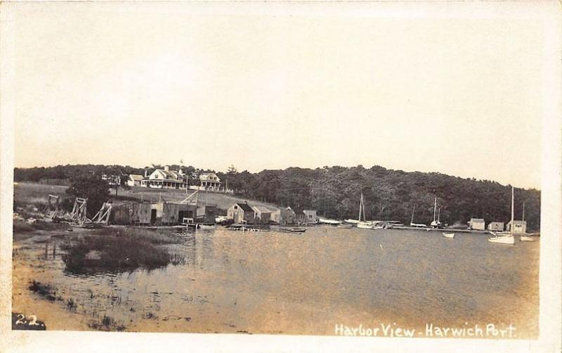 Harwich Port Harbor View Shore Front Cape Cod Real Photo Postcard