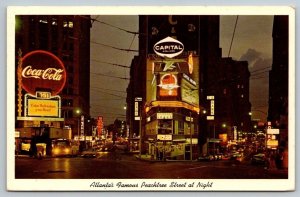 Atlanta, Georgia  Peachtree Street  Coca Cola  Capital Records  Postcard