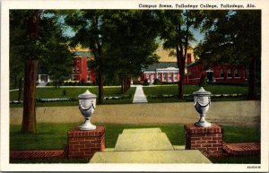 Postcard Alabama Talladega Campus Scene Talladega College Curt Teich 1934 V171