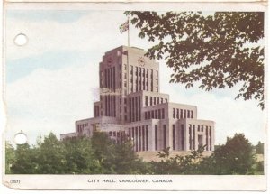 City Hall, Vancouver, British Columbia, Vintage 1929 Folkard Bifold Postcard