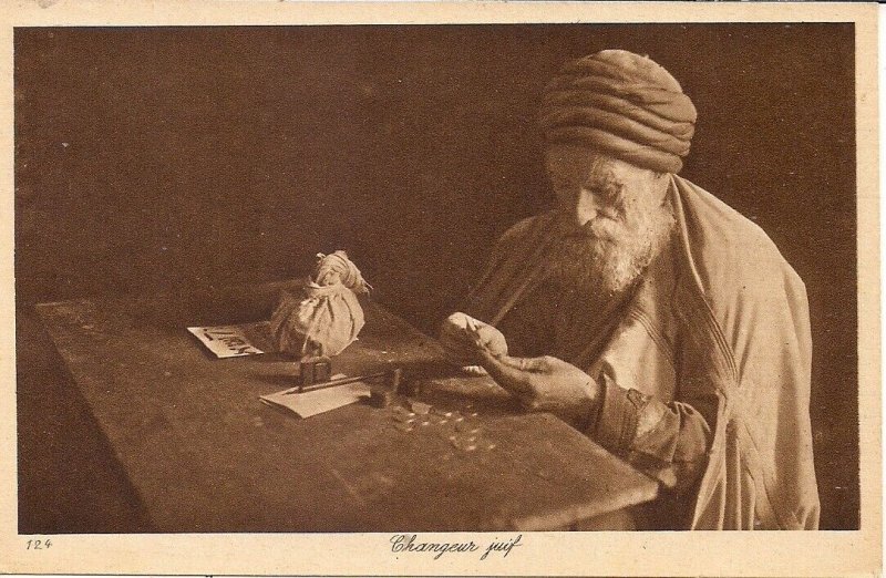 JUDAICA Anti-Semitic, Jewish Stereotypes, Money Changer, Sephardic Man, 1910-20s