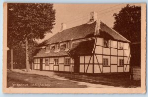 Denmark Postcard The Lindegaarden Guesthouse c1930's Vintage Unposted
