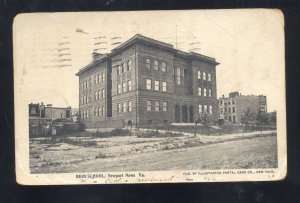 NEWPORT NEWS VIRGINIA HIGH SCHOOL BUILDING VINTAGE POSTCARD VA. 1904