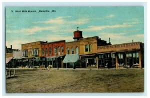 Northwest Side Square, Memphis Missouri c1910 Antique Postcard