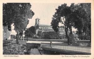 Neufchateau France Bridge St Christophe Church Antique Postcard J67522