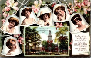 Vtg Philadelphia PA Independence Hall Our Belles 1910s Raphael Tuck Postcard